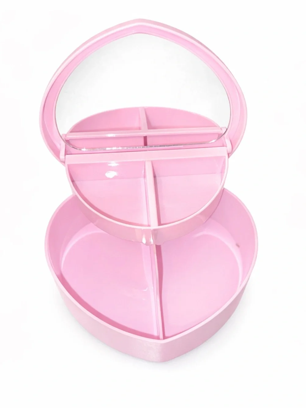 Sanrio Hello Kitty Pink Heart Jewelry Box with Red Bow Artwork
